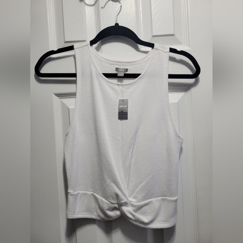Aerie Front Twist Crop Tank Top | Size Small